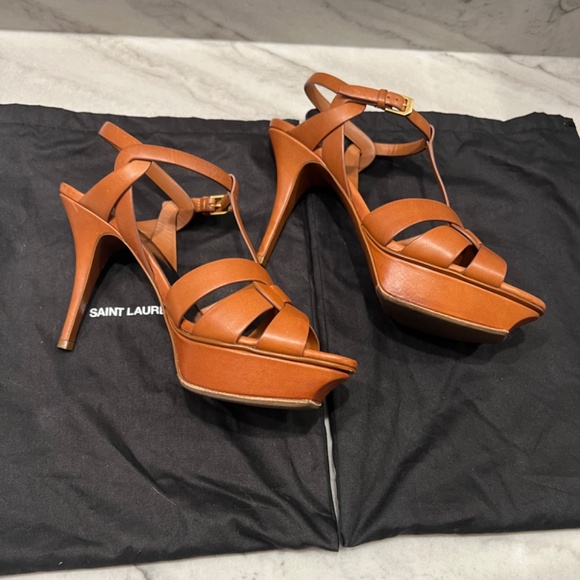 Saint Laurent Tribute 75 Leather Platform Sandals - Excellent Condition - Picture 3 of 10